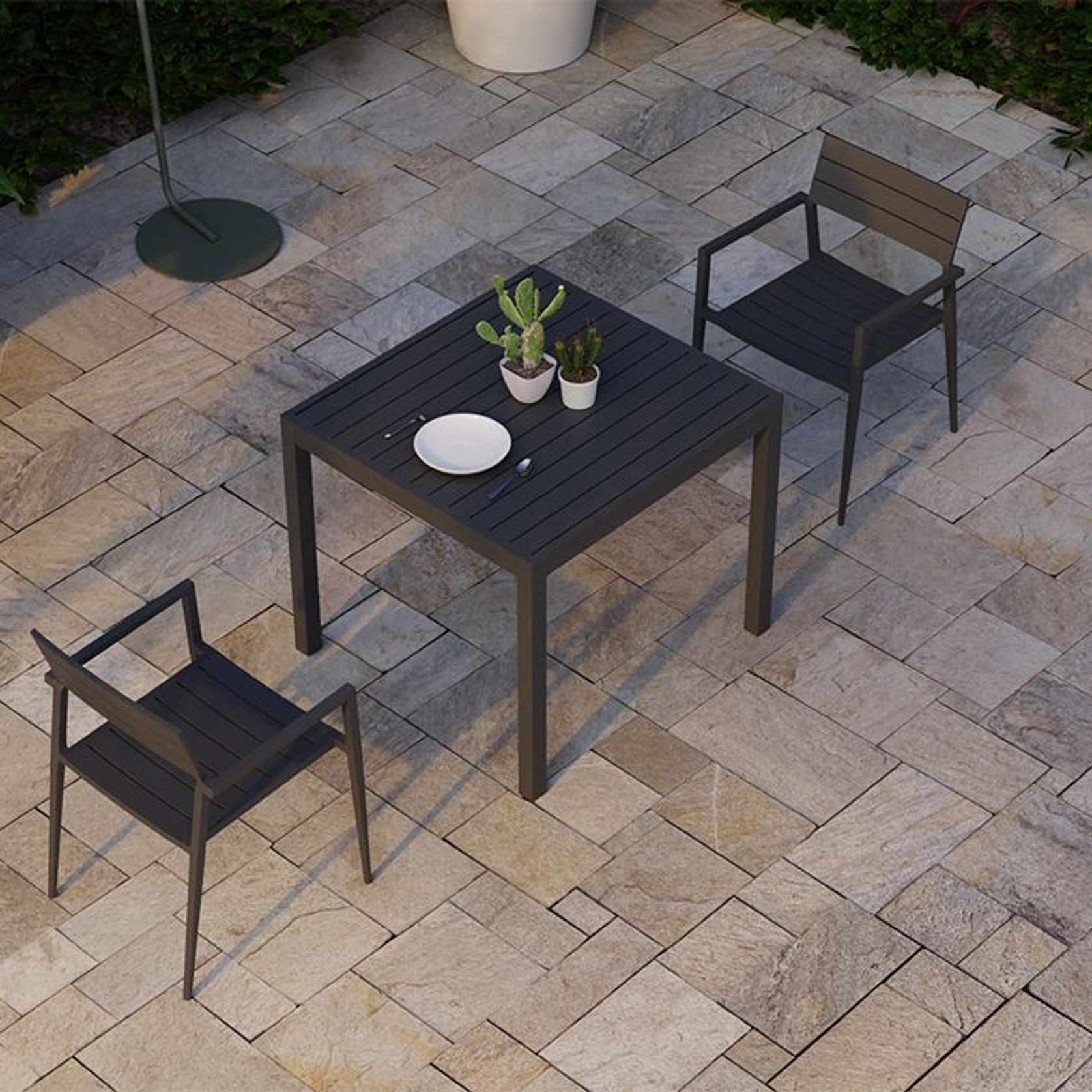 Halki Table - Outdoor - 90cm x 90cm - Charcoal gallery detail image