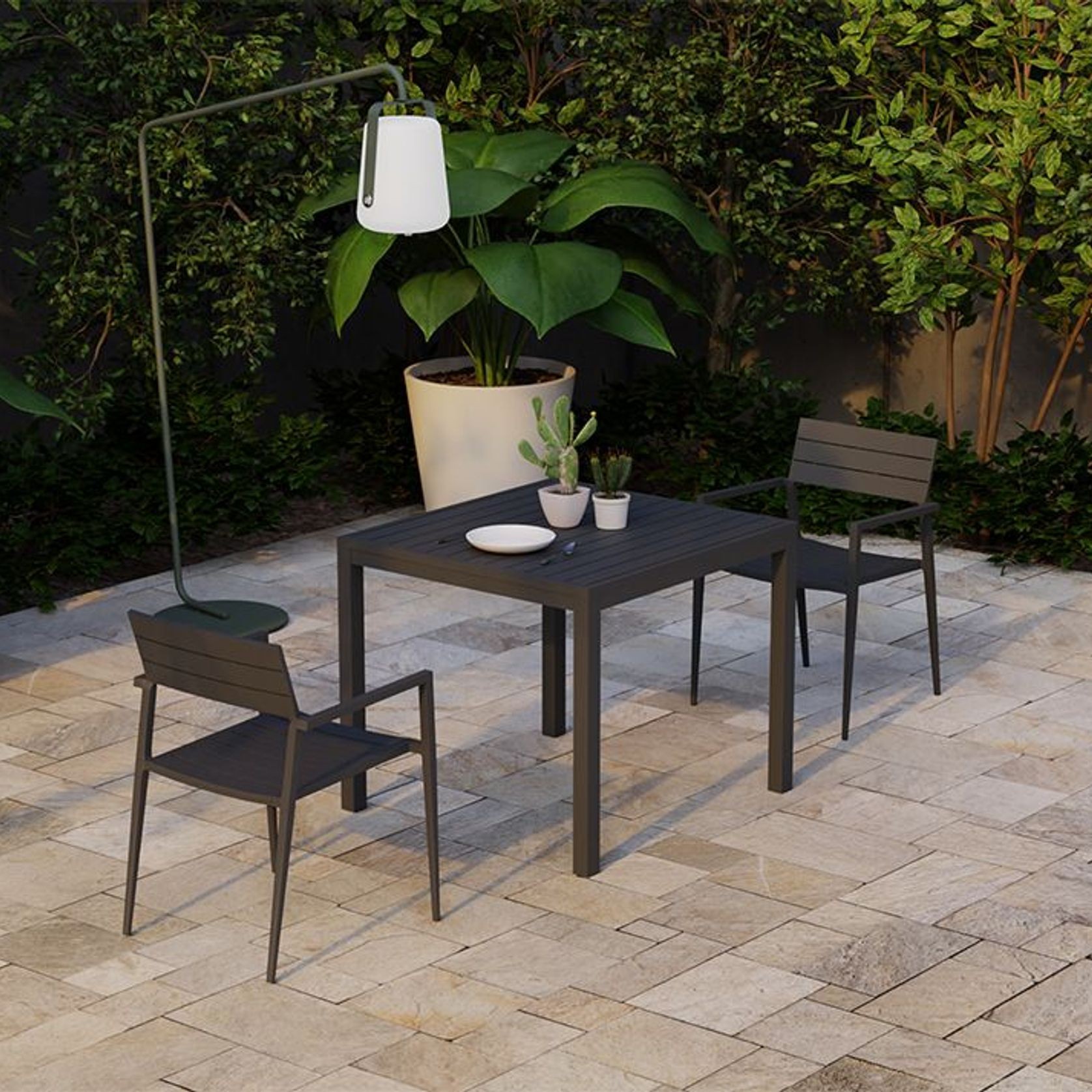 Halki Table - Outdoor - 90cm x 90cm - Charcoal gallery detail image