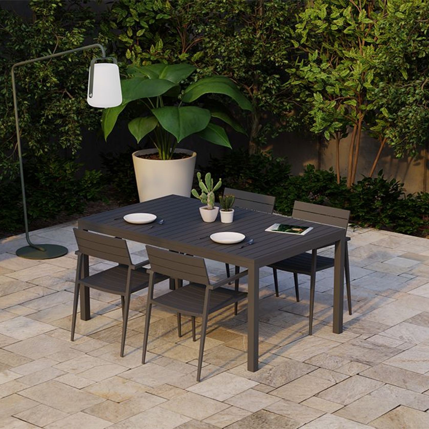 Halki Table - Outdoor - 160cm x 90cm - Charcoal gallery detail image