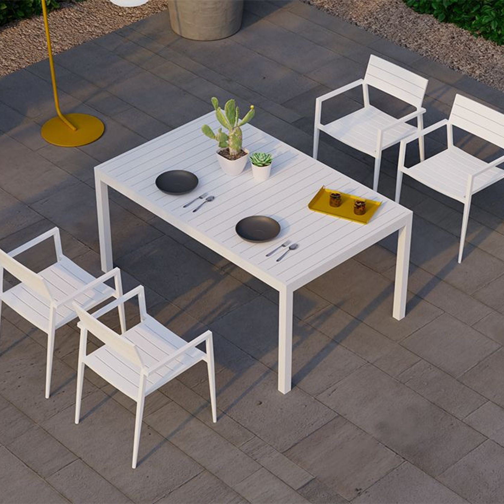 Halki Table - Outdoor - 160cm x 90cm - White gallery detail image