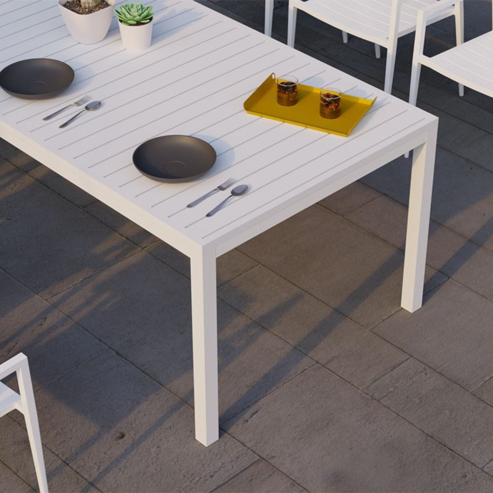 Halki Table - Outdoor - 220cm x 100cm - White gallery detail image