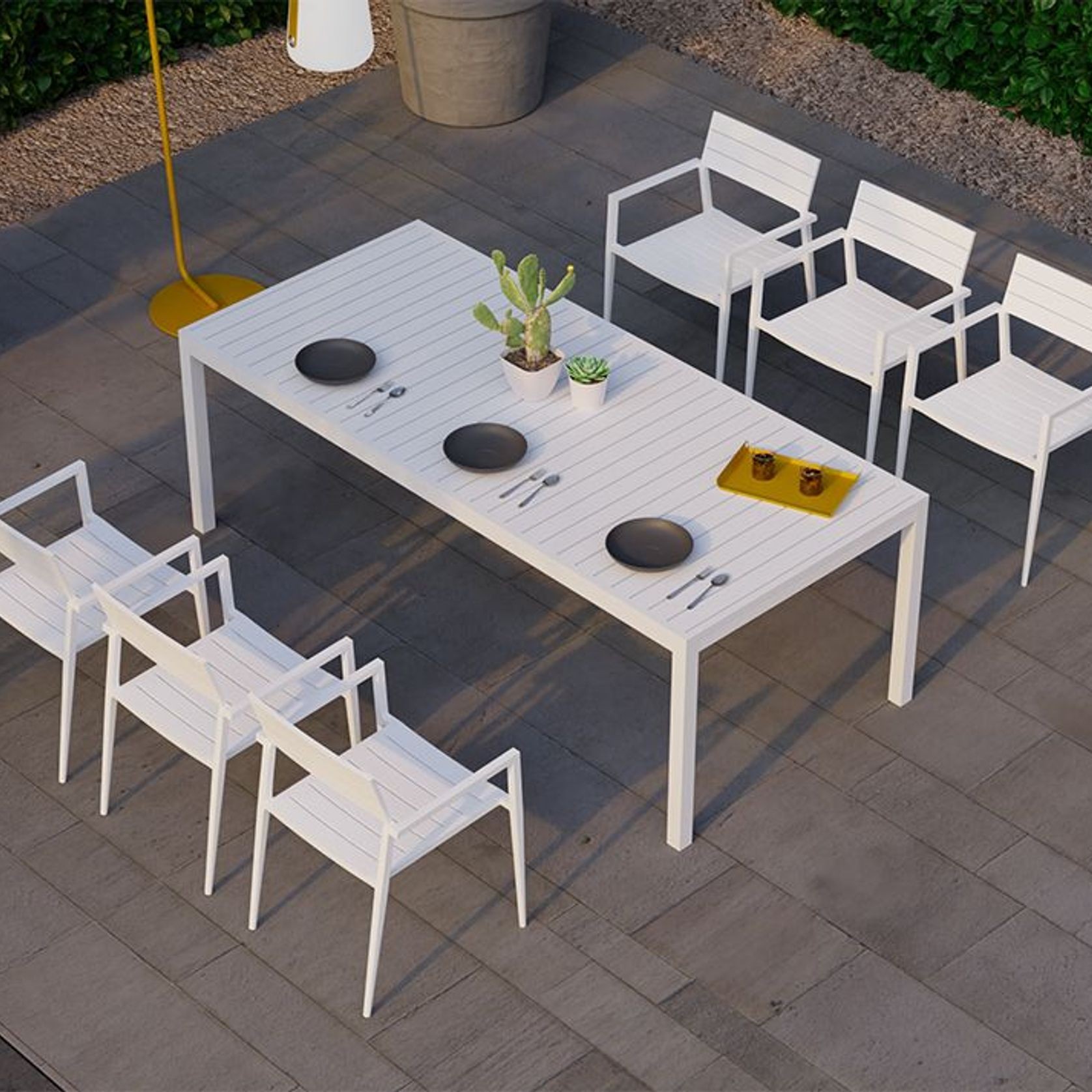 Halki Table - Outdoor - 220cm x 100cm - White gallery detail image
