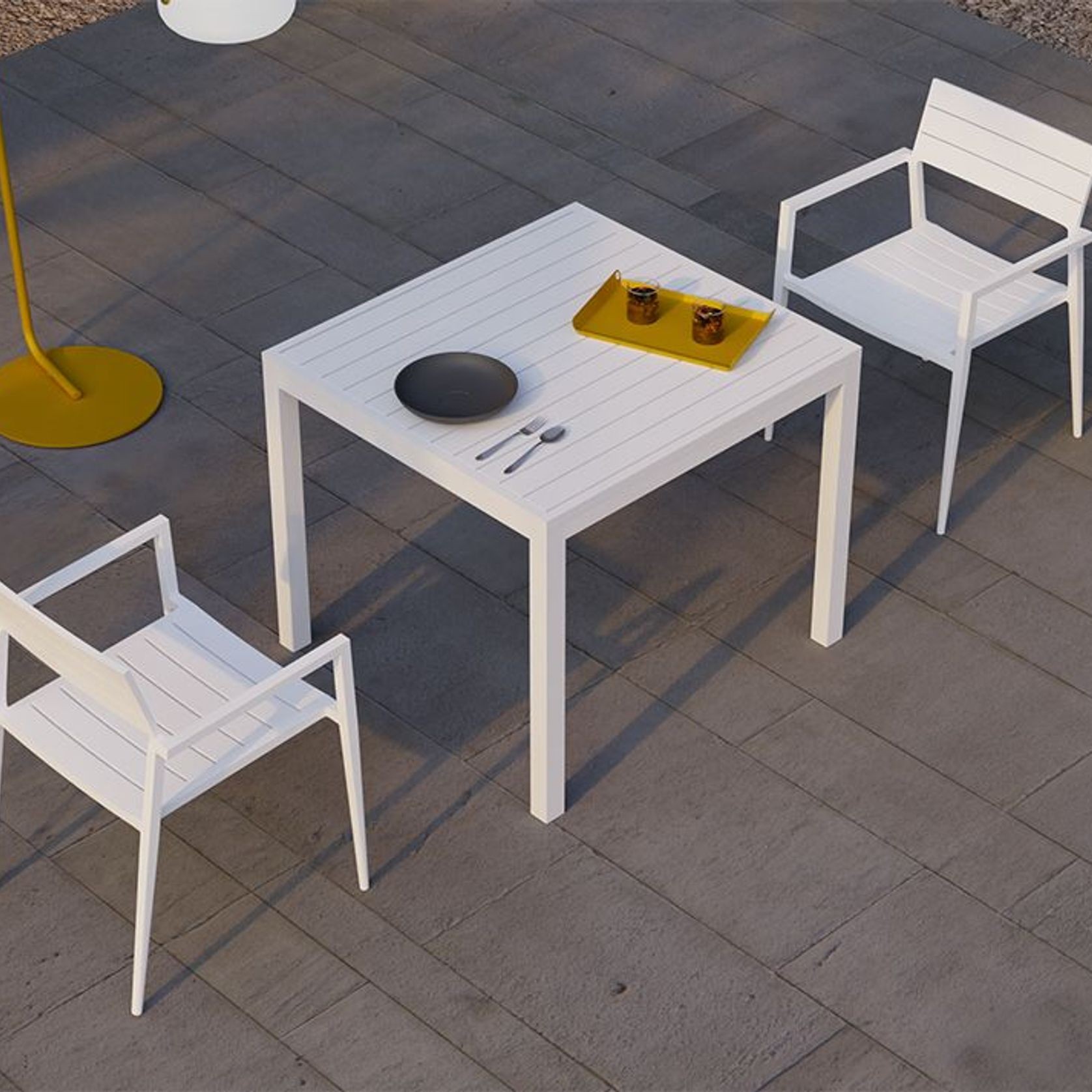 Halki Table - Outdoor - 90cm x 90cm - White gallery detail image