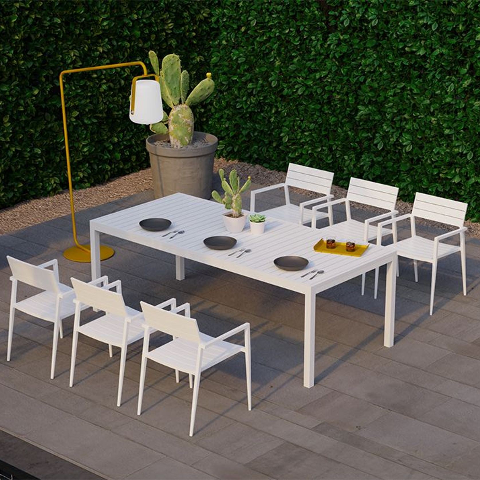 Halki Table - Outdoor - 220cm x 100cm - White gallery detail image