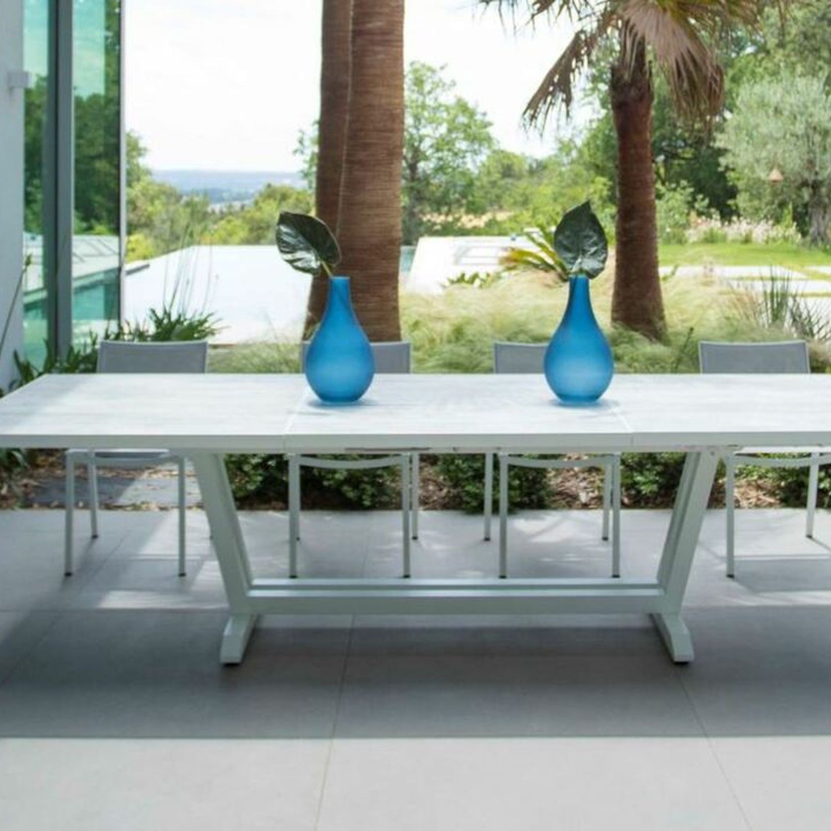 AMAKA Outdoor Aluminium & HPL Top Extending Dining Table gallery detail image