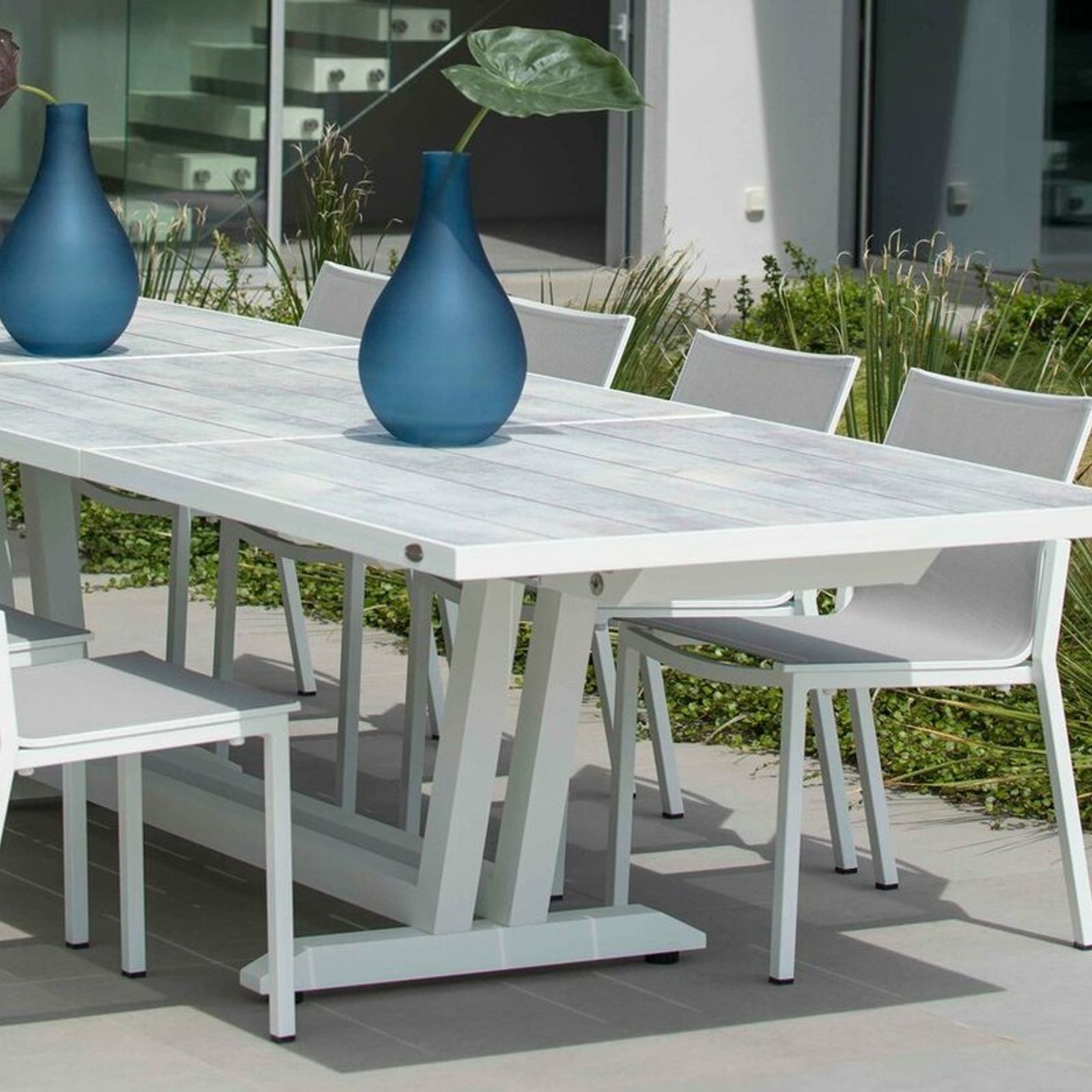 AMAKA Outdoor Aluminium & HPL Top Extending Dining Table gallery detail image