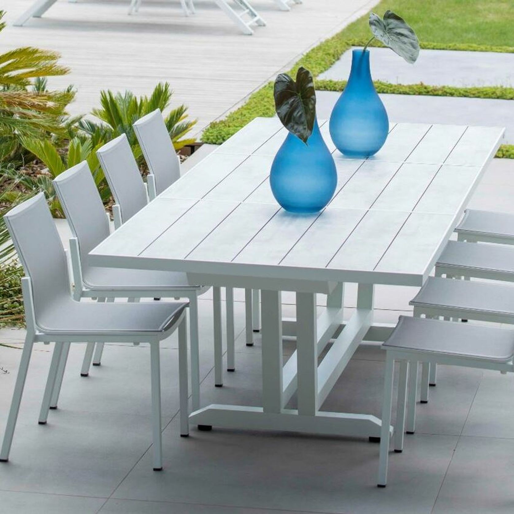 AMAKA Outdoor Aluminium & HPL Top Extending Dining Table gallery detail image