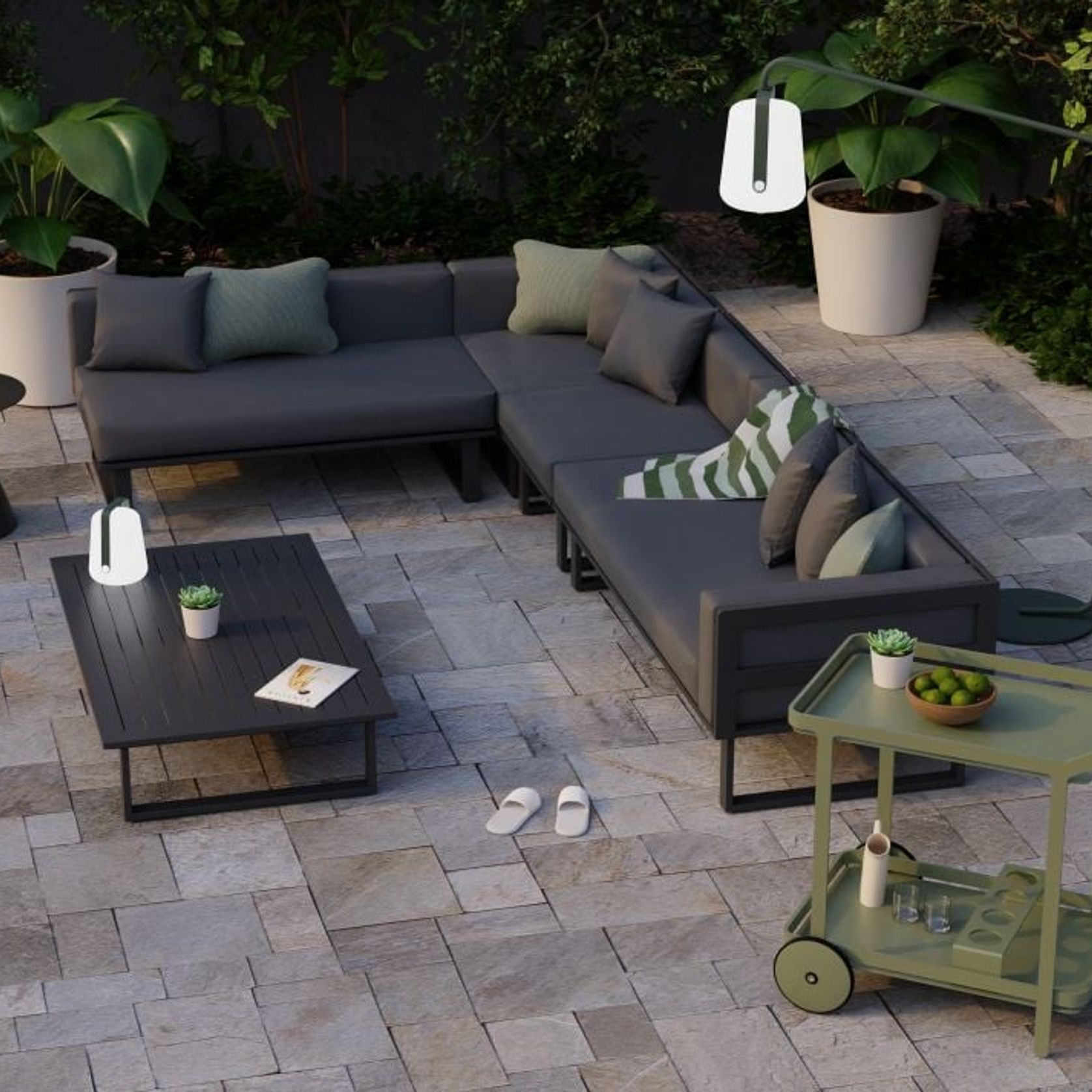 Vivara Outdoor Coffee Table - 142x85cm - Charcoal gallery detail image