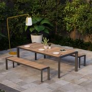 Vydel Bench Seat - Outdoor - 190cm - Teak - Charcoal gallery detail image