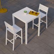 Halki Table - Outdoor - High Bar - Matt White 77 x 77cm gallery detail image