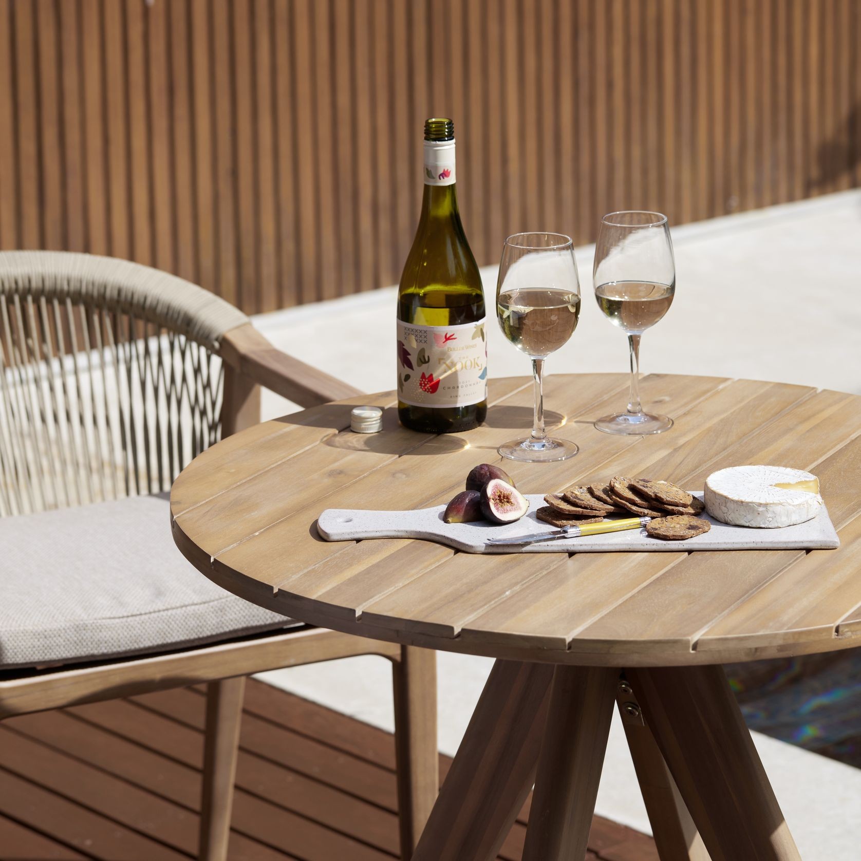 Panay Round Acacia Outdoor Dining Table gallery detail image