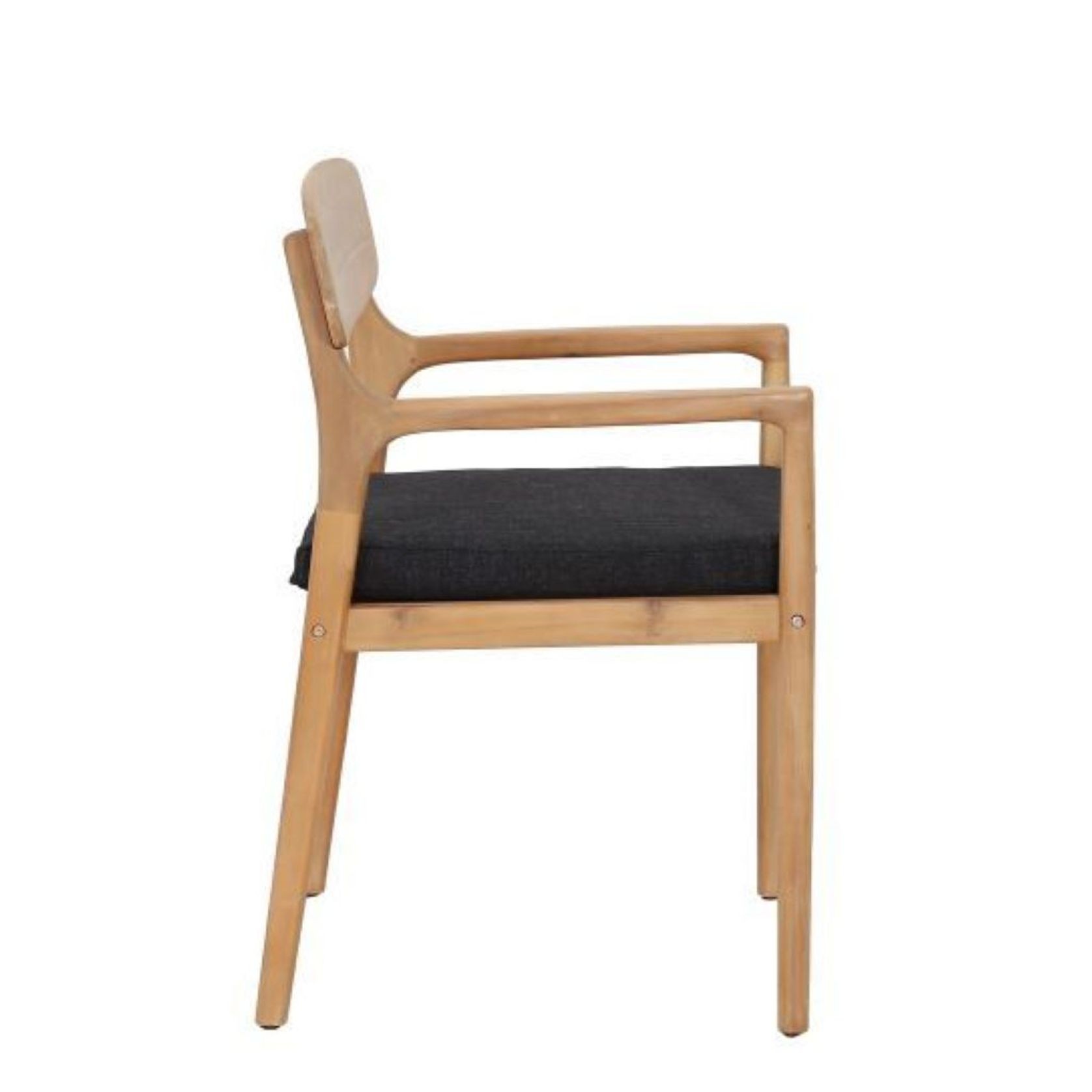 Rixos Acacia Outdoor Dining Chair | Black Fabric gallery detail image