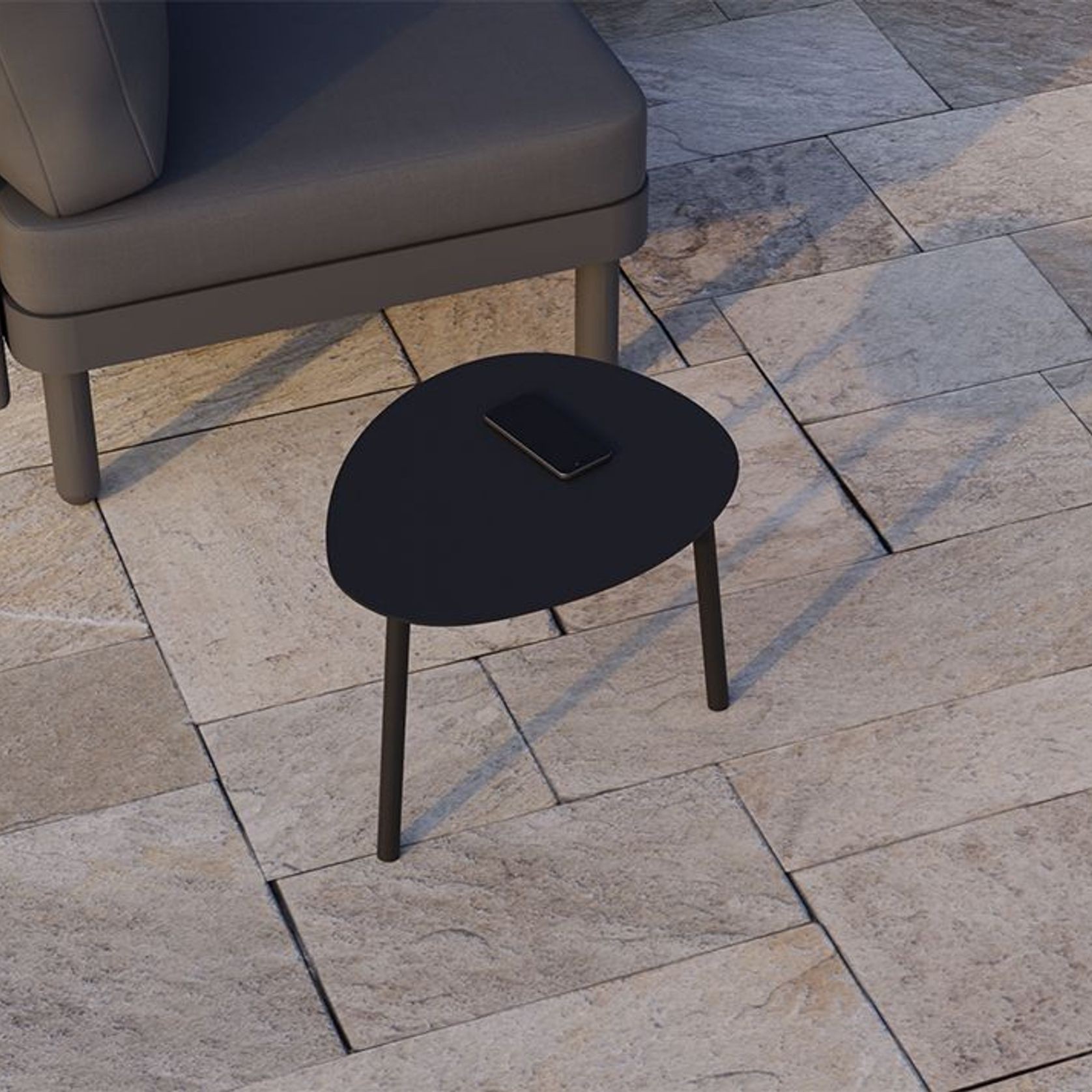 Cetara Side Table - Outdoor - Black gallery detail image