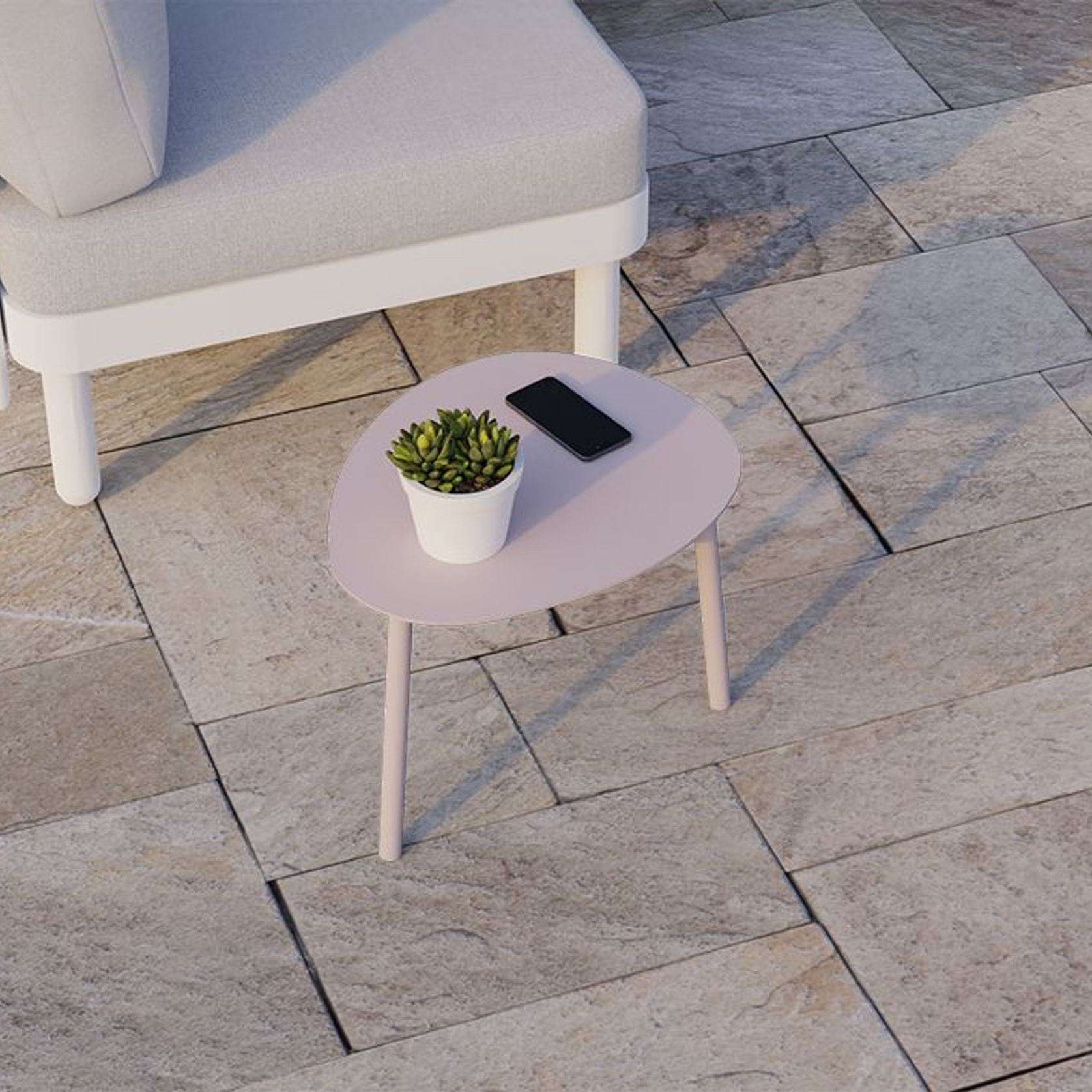 Cetara Side Table - Outdoor - Pale Blush gallery detail image