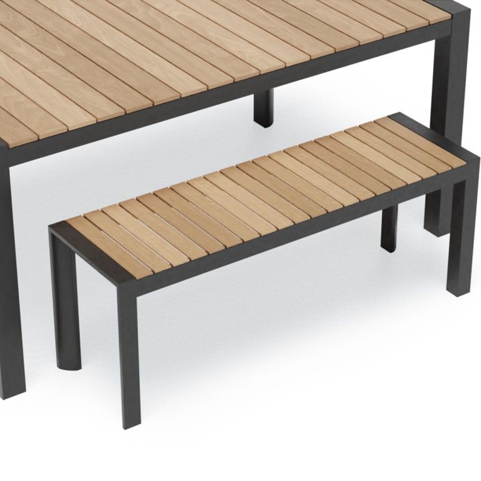 Vydel Bench Seat - Outdoor - 120cm - Teak - Charcoal gallery detail image