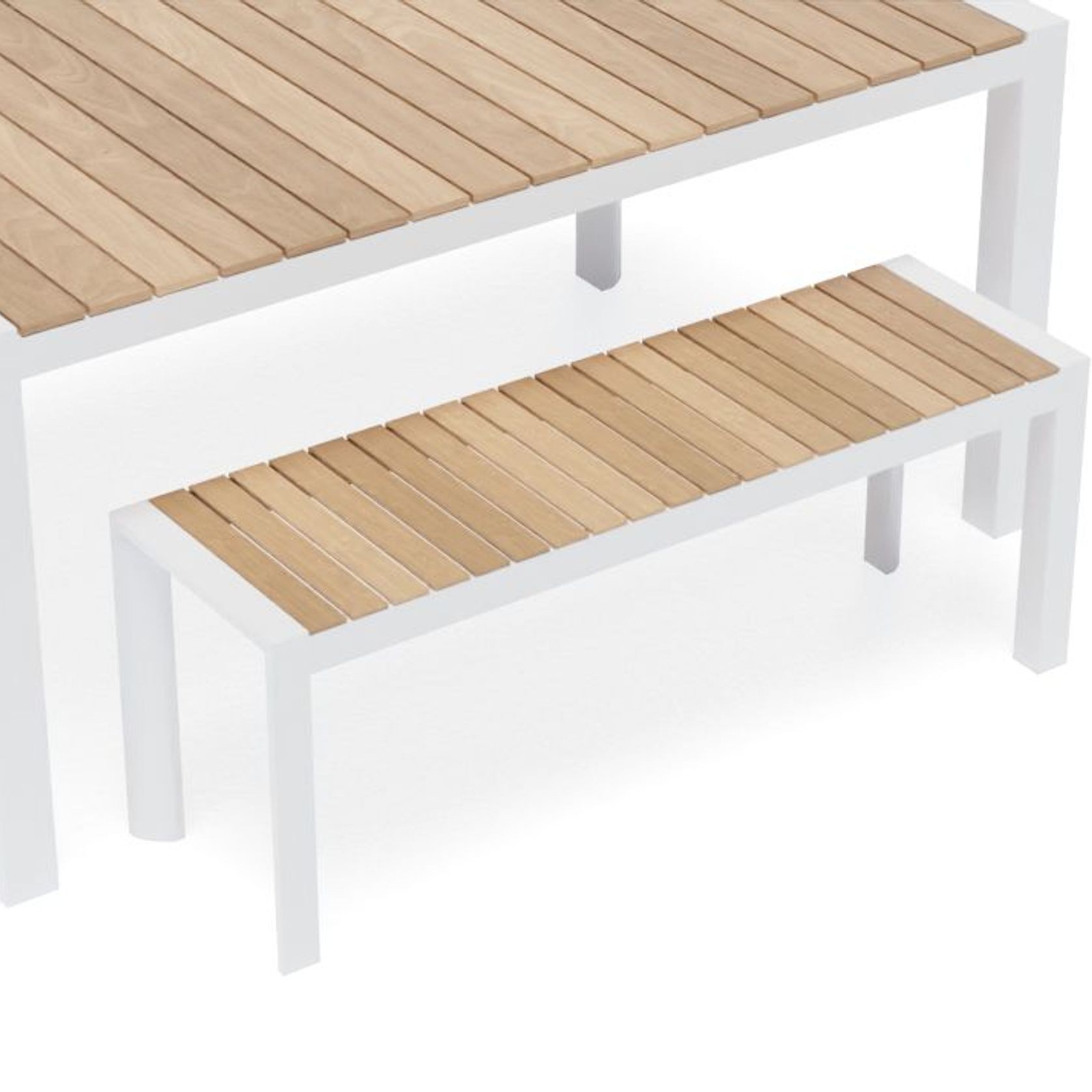 Vydel Bench Seat - Outdoor - 120cm - Teak - White gallery detail image