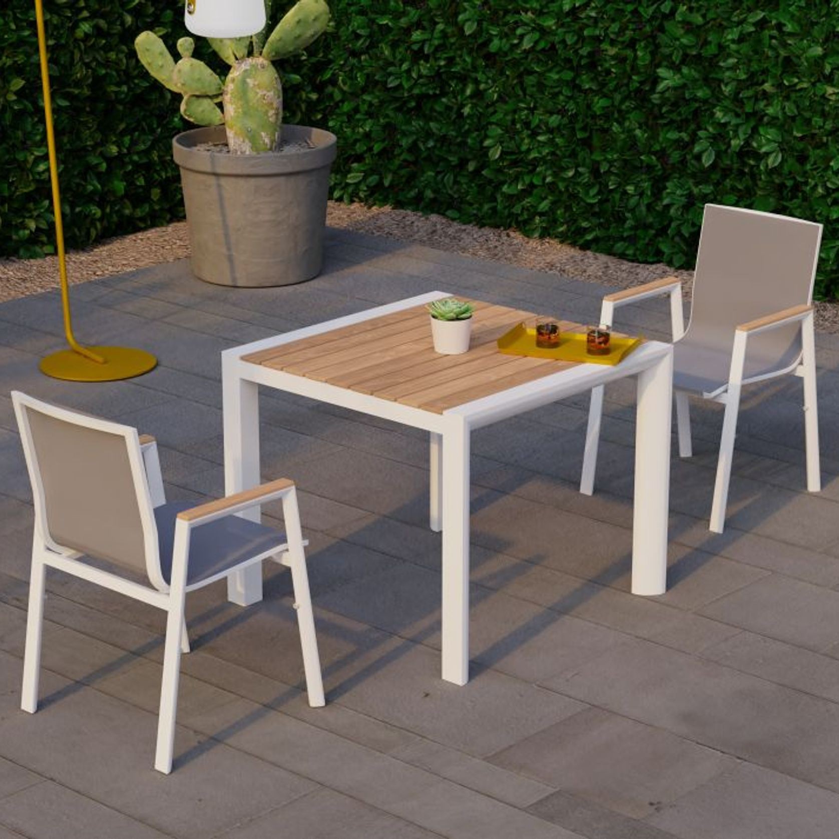 Vydel Table - Outdoor - 90cm x 90cm - White gallery detail image