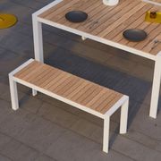 Vydel Bench Seat - Outdoor - 120cm - Teak - White gallery detail image