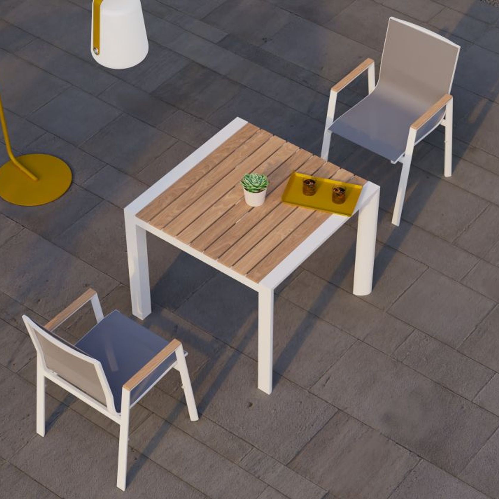 Vydel Table - Outdoor - 90cm x 90cm - White gallery detail image
