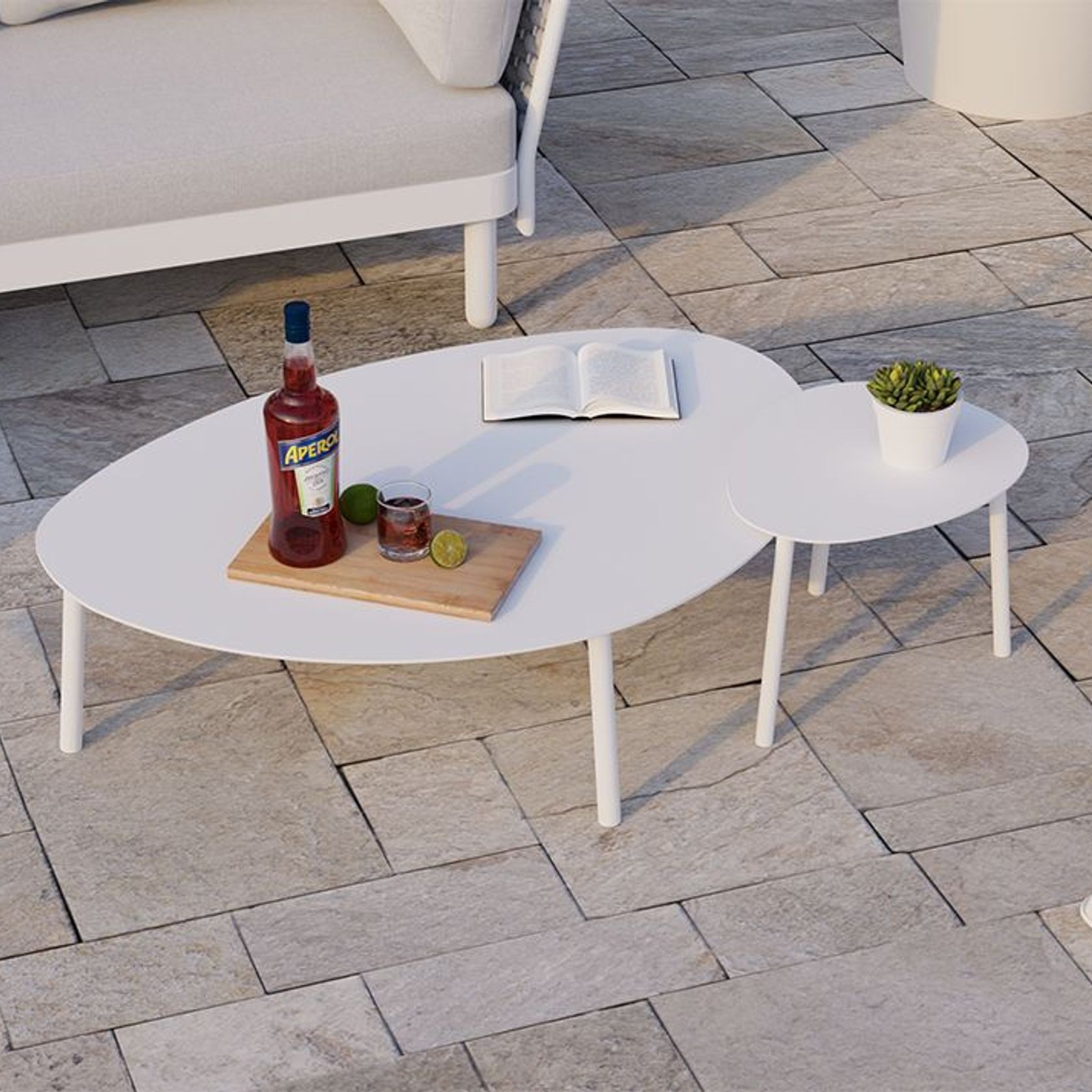 Cetara Coffee Table - Outdoor - White - Large gallery detail image