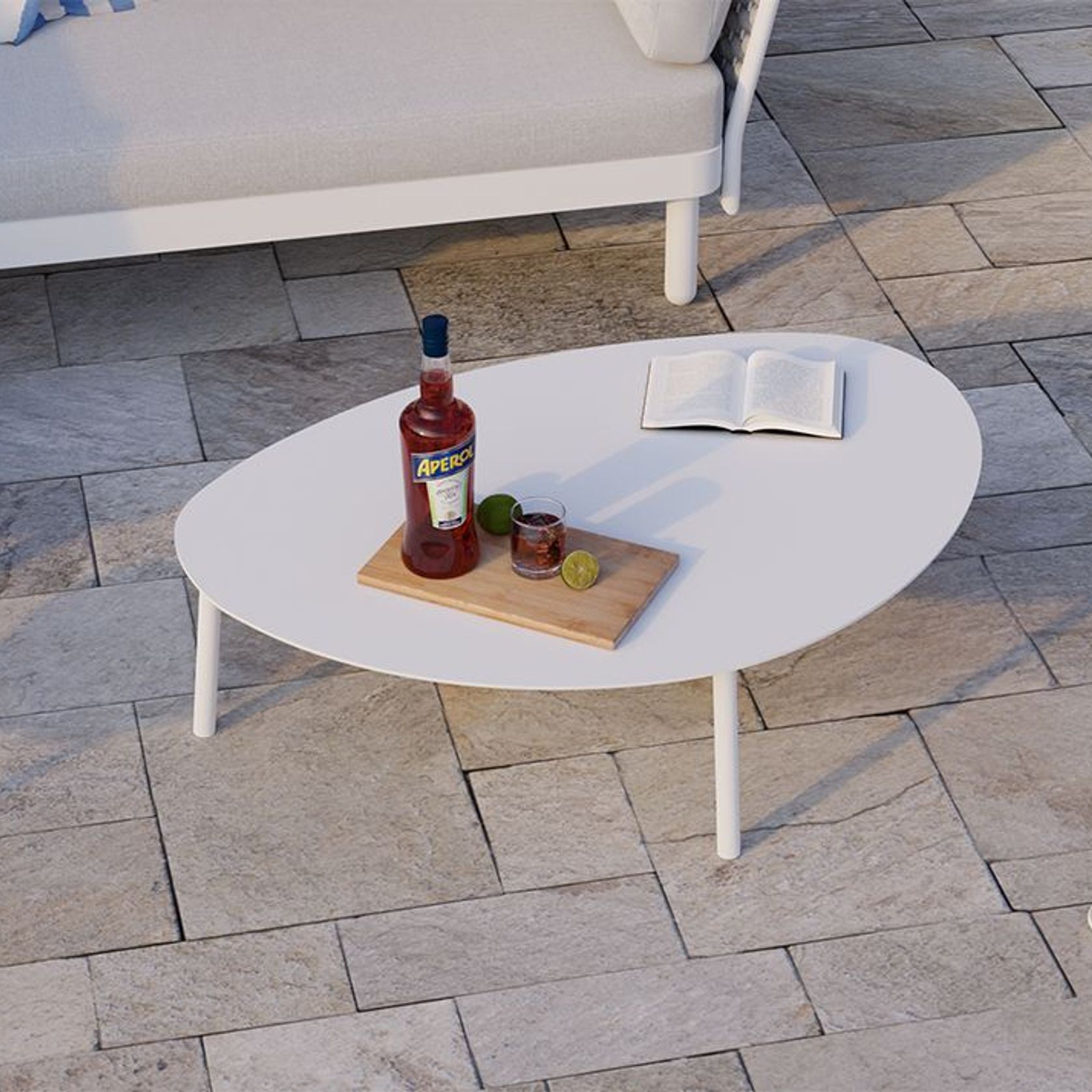 Cetara Coffee Table - Outdoor - White - Large gallery detail image