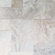 12mm Aqua Silver Travertine French Pattern Tiles gallery detail image