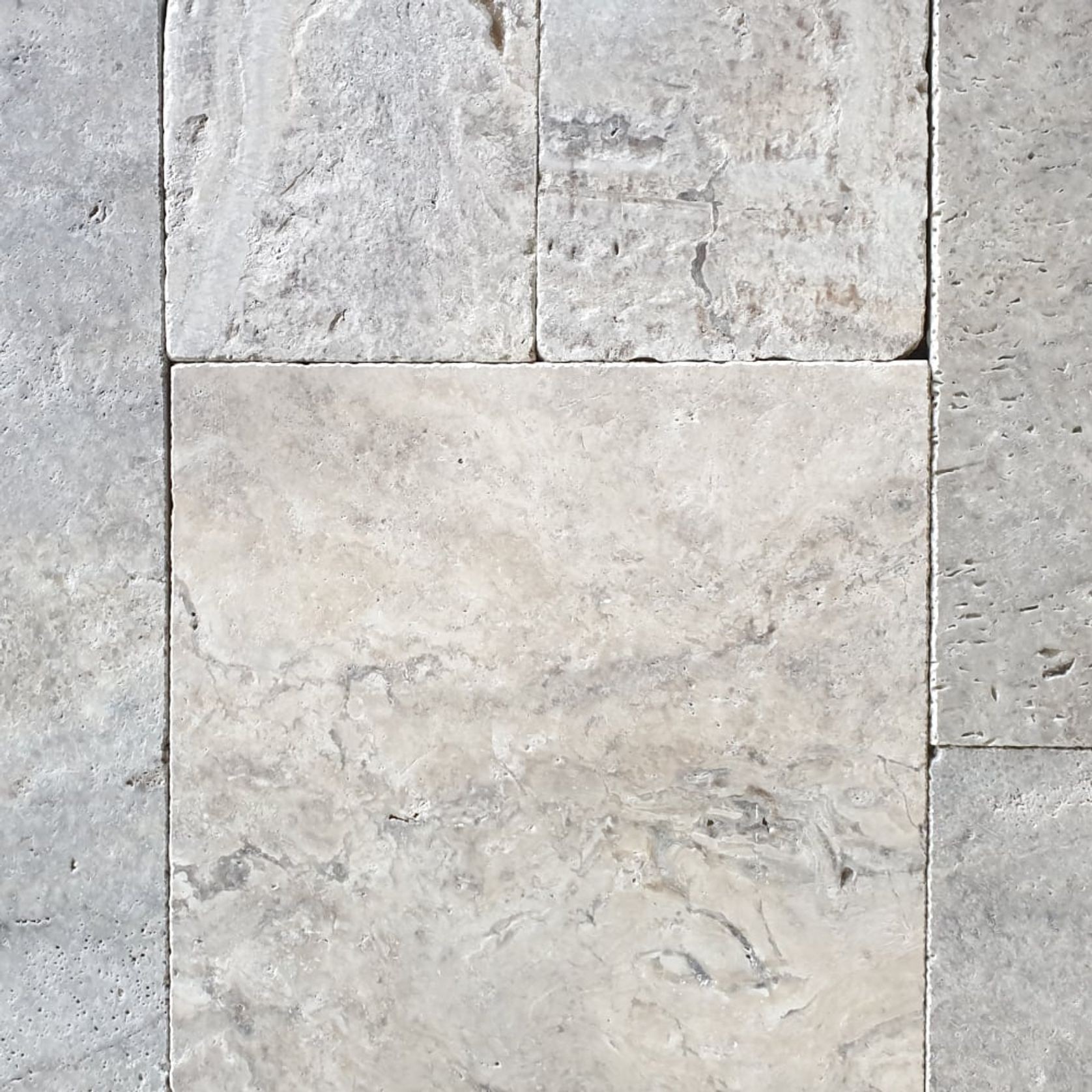 12mm Aqua Silver Travertine French Pattern Tiles gallery detail image