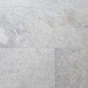 15mm Bodrum Blue Sandblasted Marble French Pattern Tiles  - Tumbled gallery detail image
