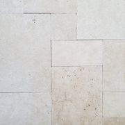 12mm Ivory Travertine French Pattern Tiles  - Tumbled gallery detail image