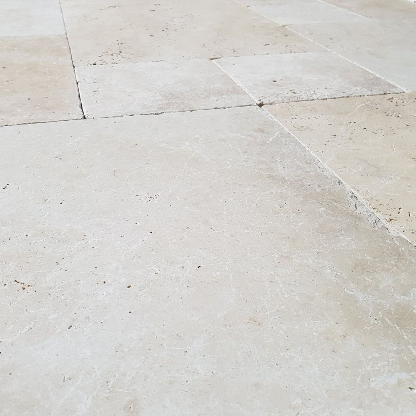 12mm Classic Linen Travertine French Pattern Tiles - Tumbled & Unfilled - Select Grade gallery detail image