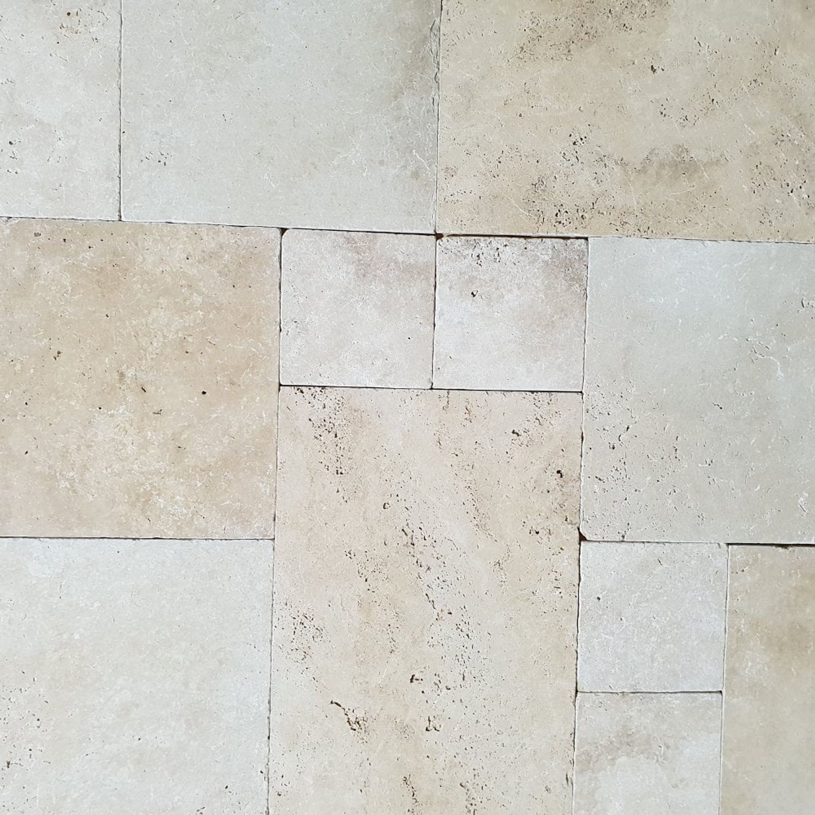 12mm Classic Linen Travertine French Pattern Tiles  - Tumbled & Unfilled  - Select Grade gallery detail image