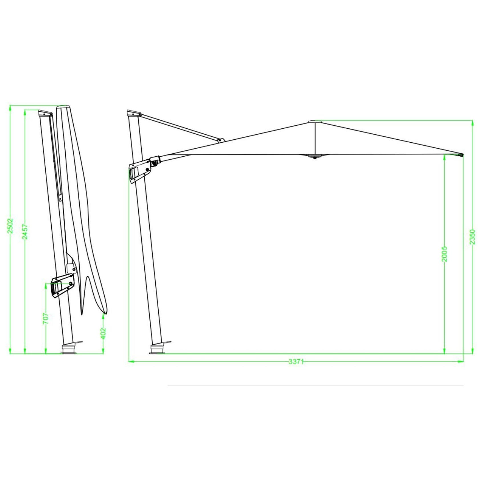 Alabaster 3m Square Cantilever Umbrella gallery detail image