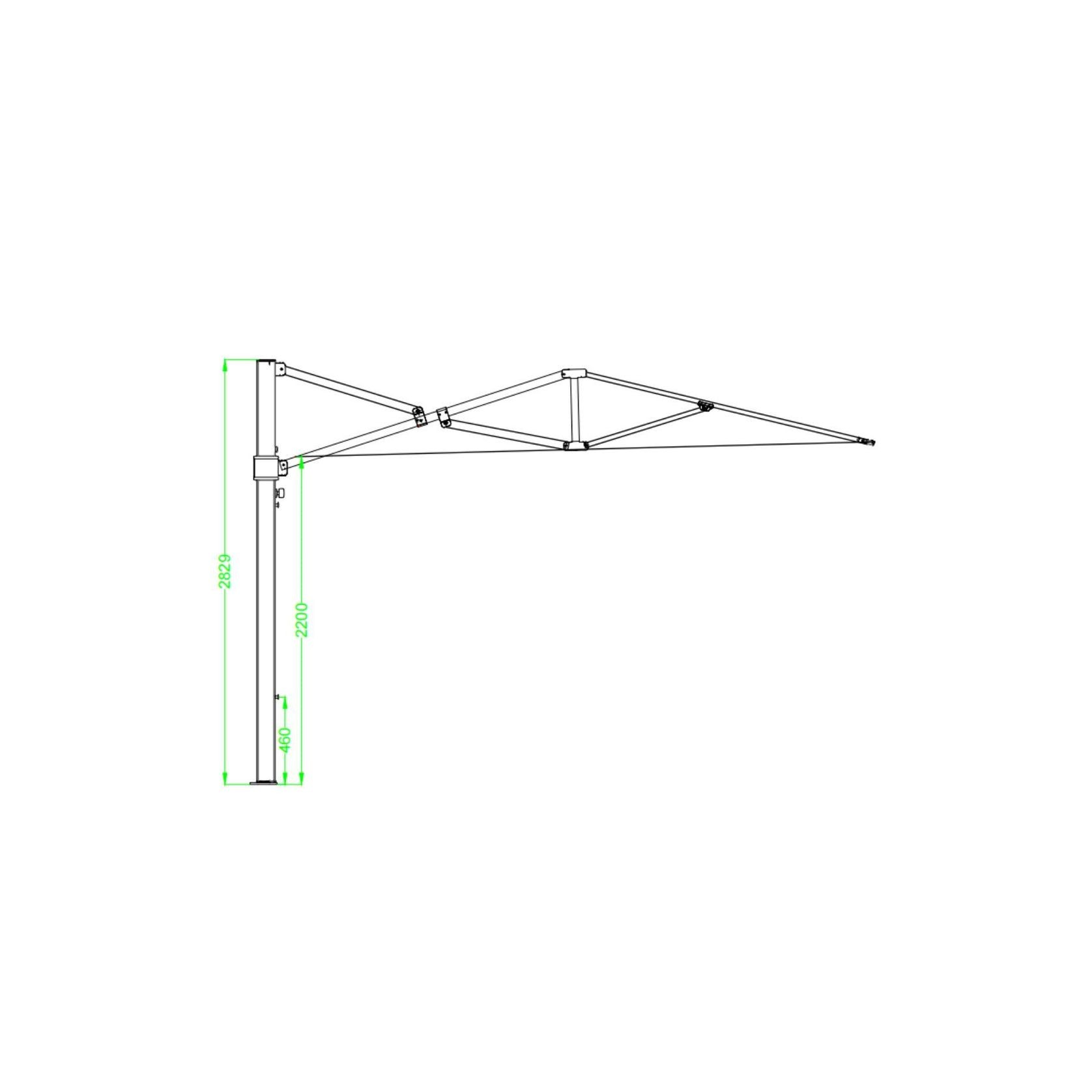 Alabaster 4m Square Cantilever Umbrella gallery detail image