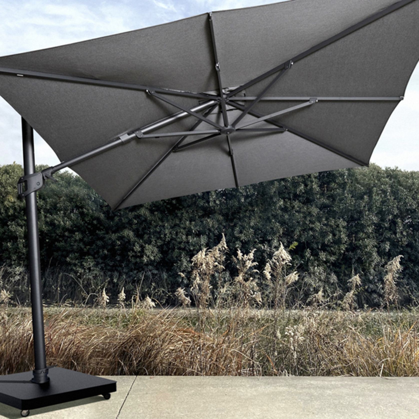 Malibu Cantilever Umbrella in Flanelle gallery detail image