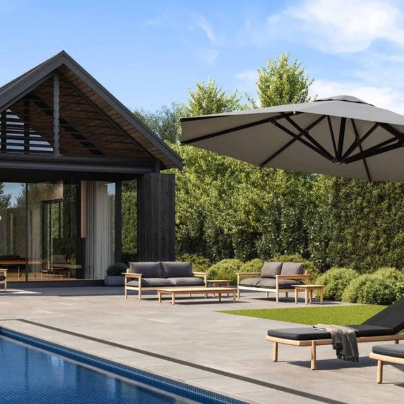 RIVIERA Sidepost Cantilever Umbrella - V4 Latest model gallery detail image