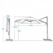 Garden Cantilever Round Umbrella for Outdoor Khaki gallery detail image