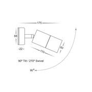 Single Adjustable Outdoor Wall Light gallery detail image