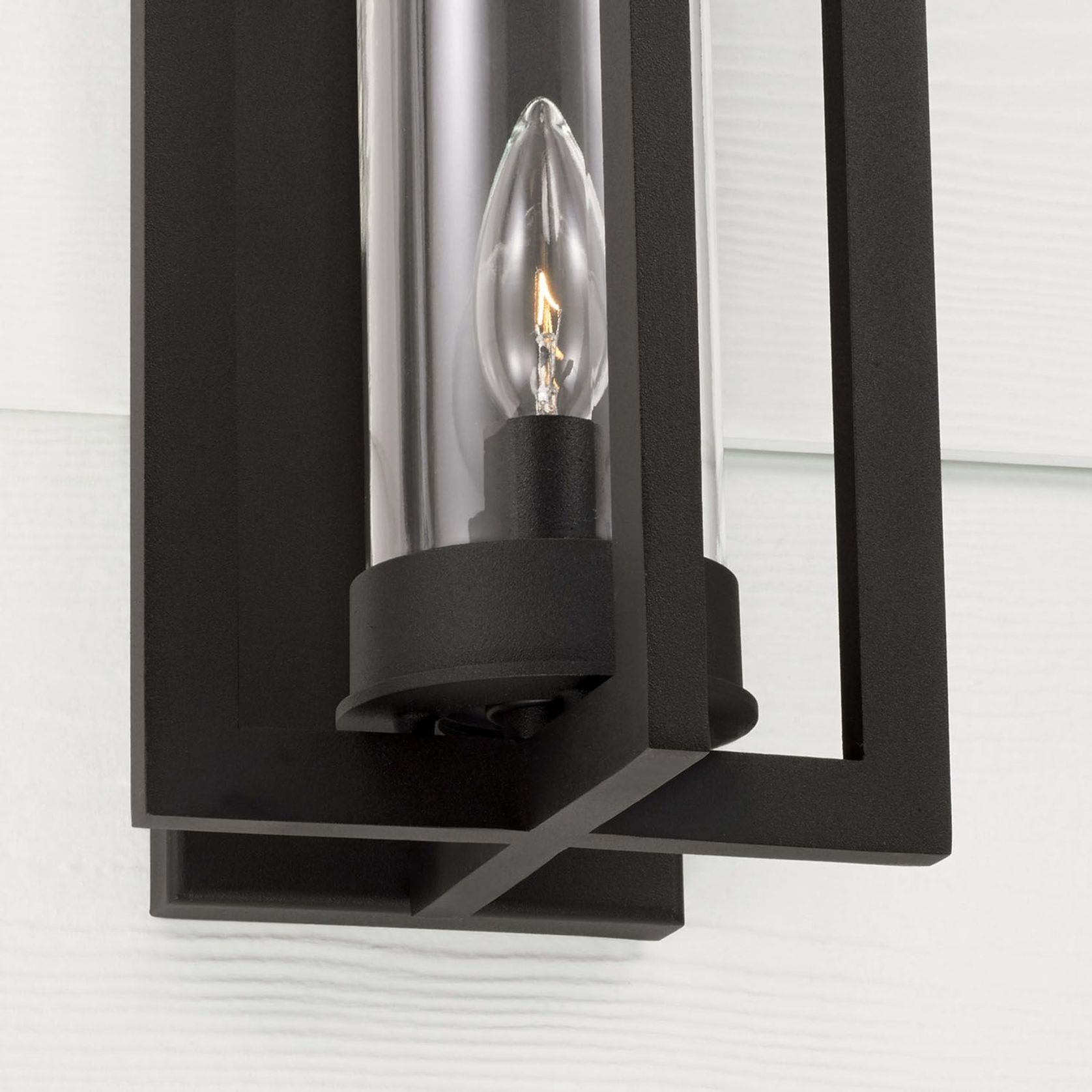 Karter 1 Light Outdoor Wall Lantern in Black gallery detail image