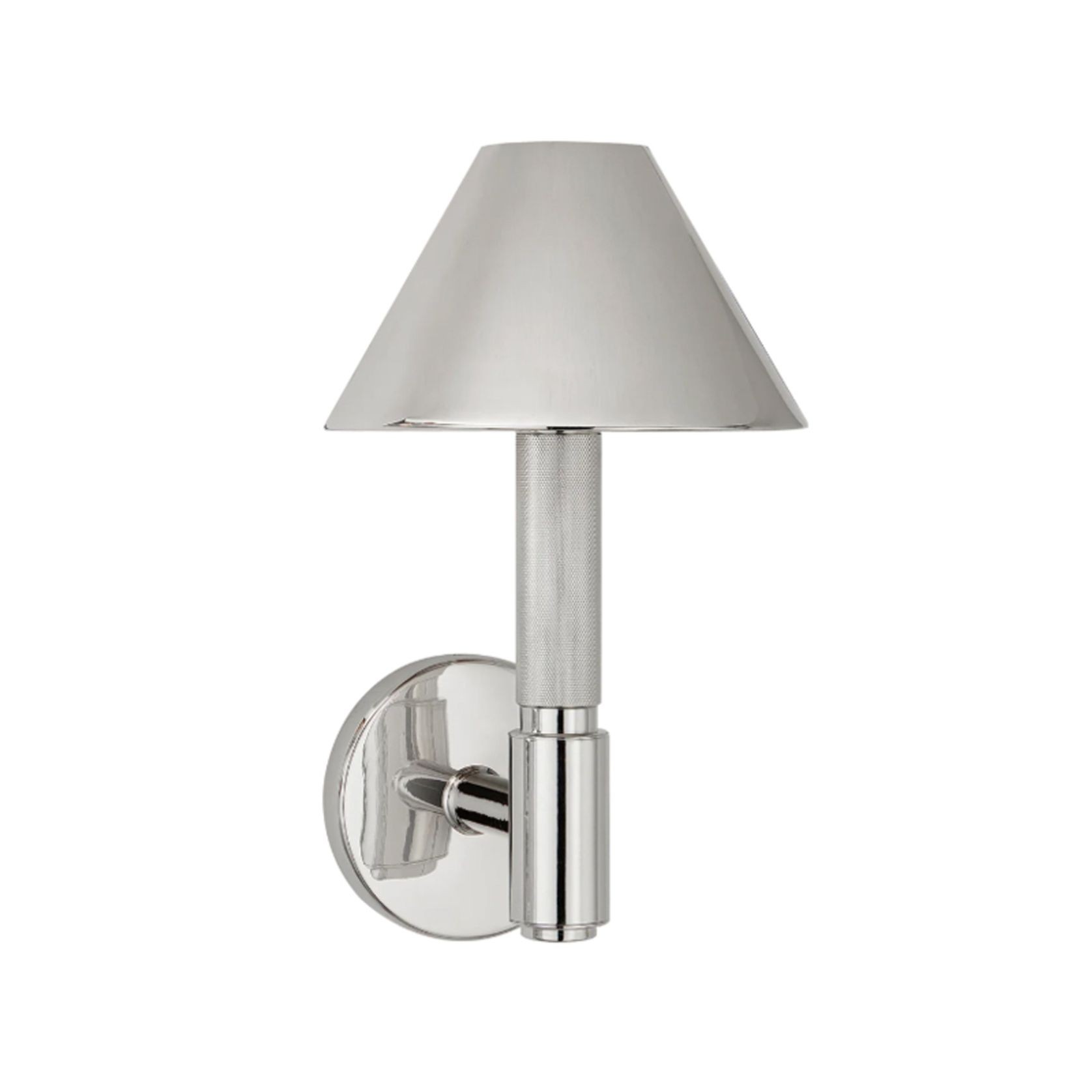 Barrett Small Single Knurled Sconce – Nickel gallery detail image