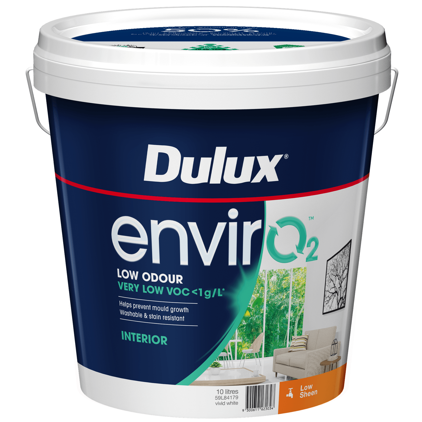 Dulux envirO2 Interior Low Sheen Acrylic Paint gallery detail image