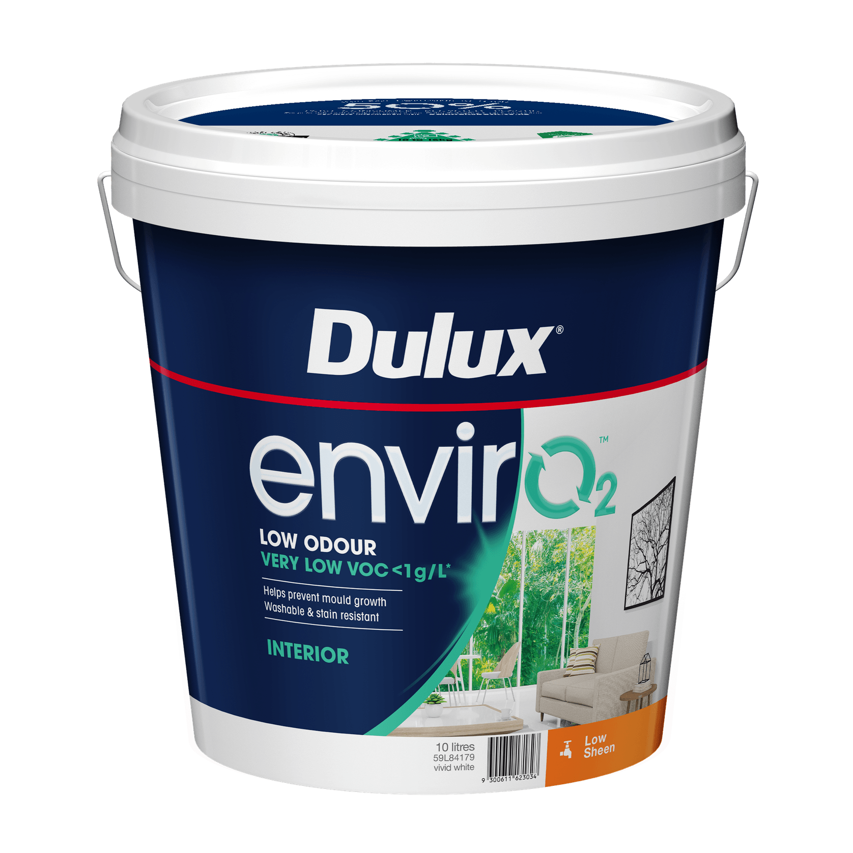 Dulux envirO2 Interior Low Sheen Acrylic Paint gallery detail image