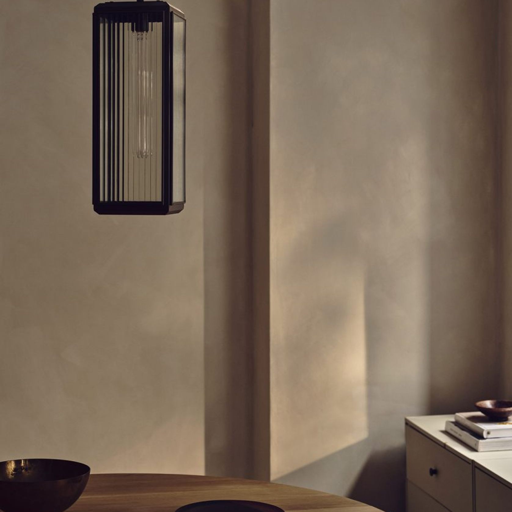 Lilac Reeded Pendant Light gallery detail image