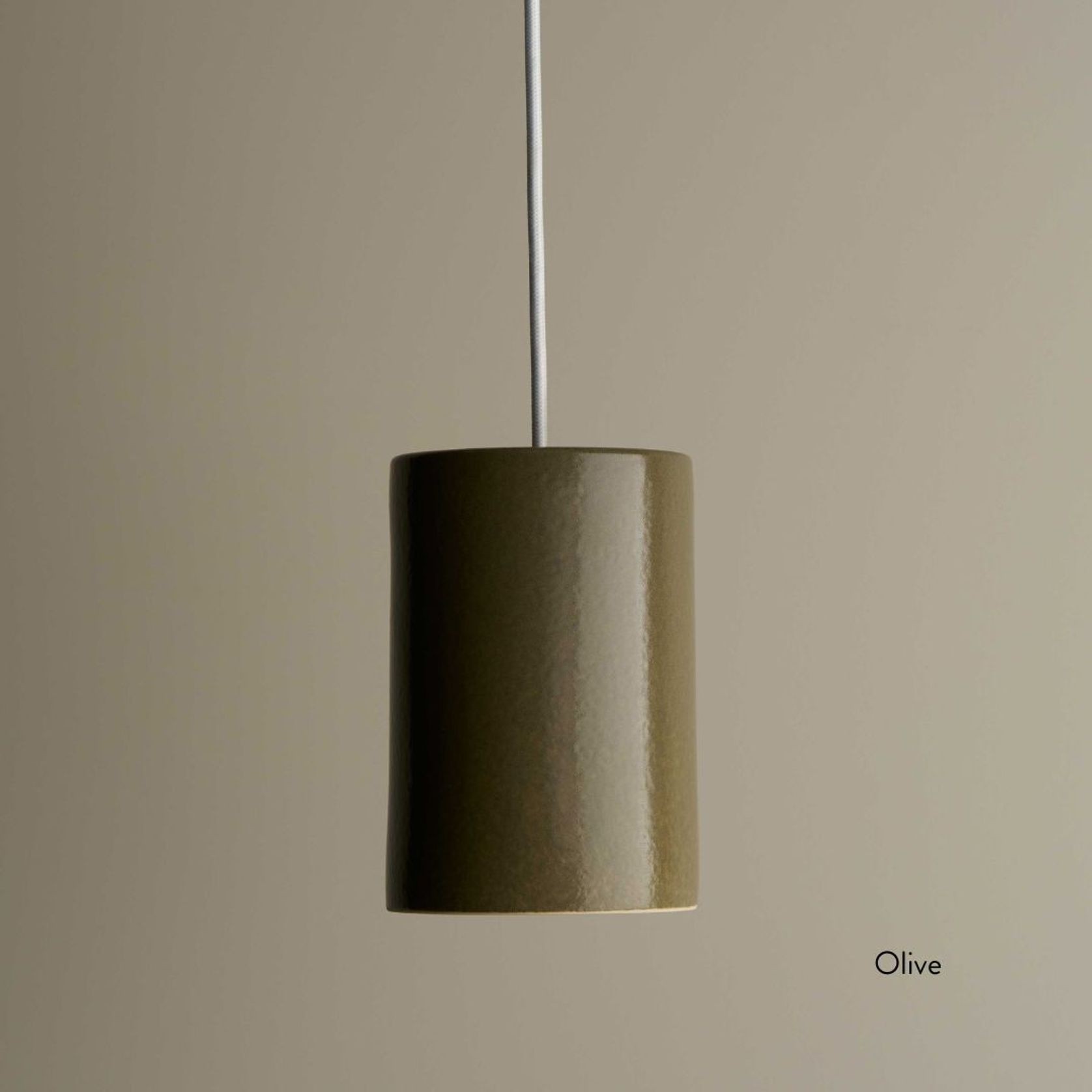 Ceramic Pendant Cylinder Light Large gallery detail image