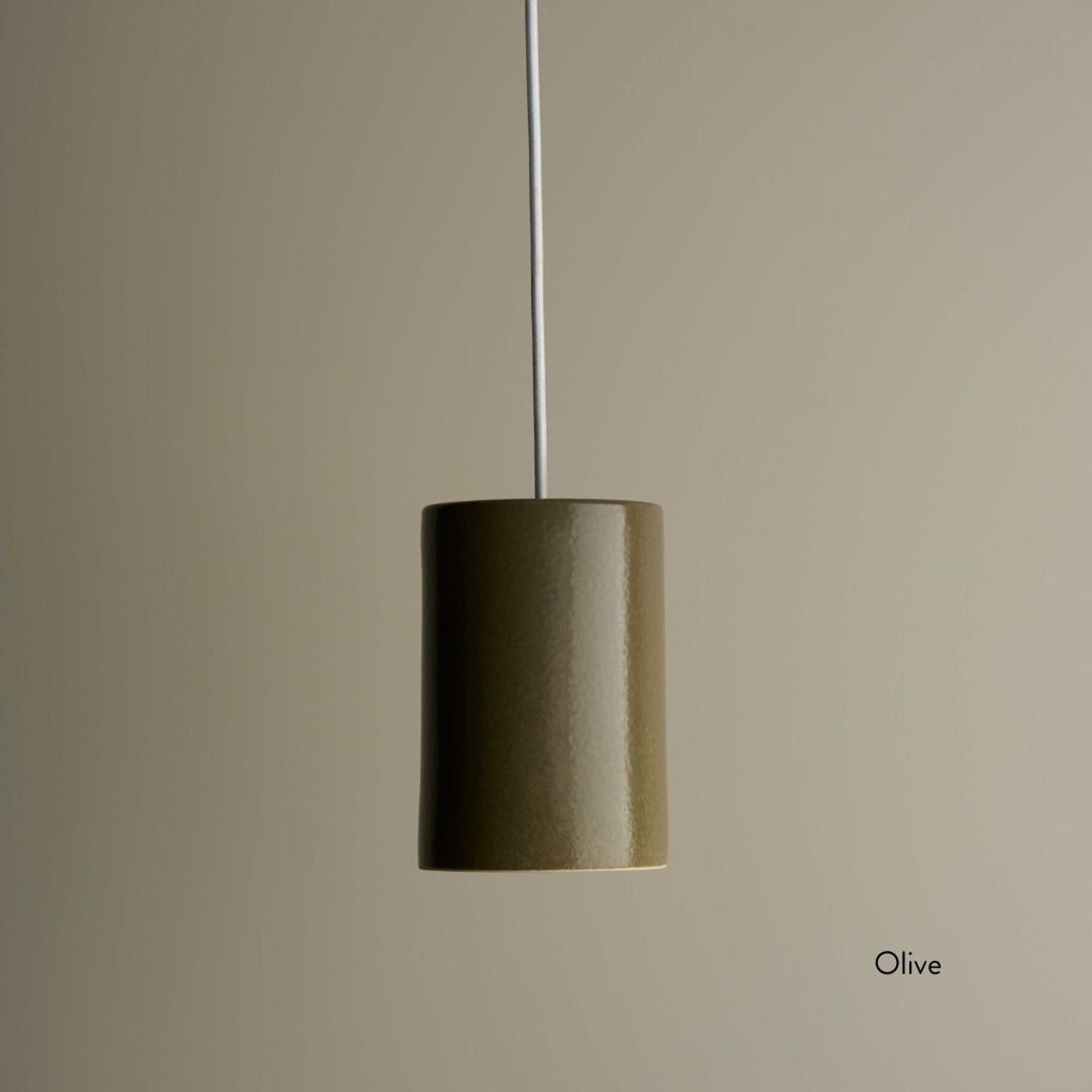 Ceramic Cylinder Pendant Light Small gallery detail image