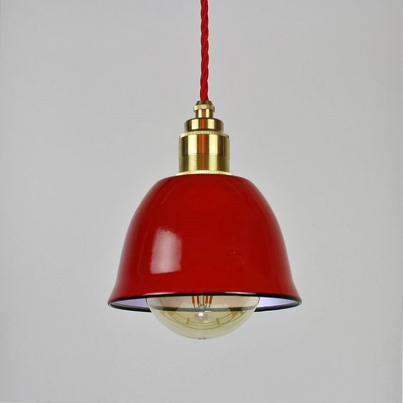 Miniature Bell Red Pendant Light gallery detail image