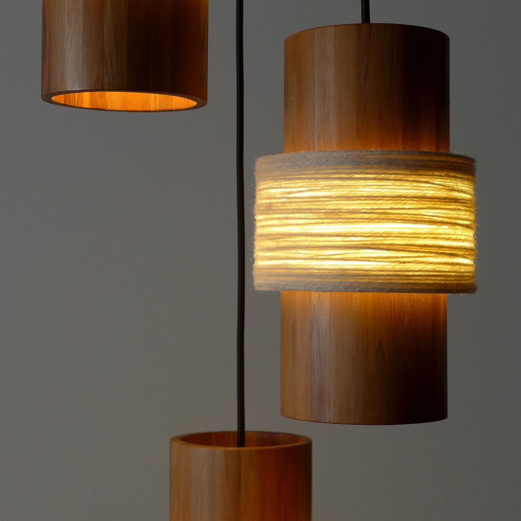 Circlet Timber & Wool Pendant Light gallery detail image
