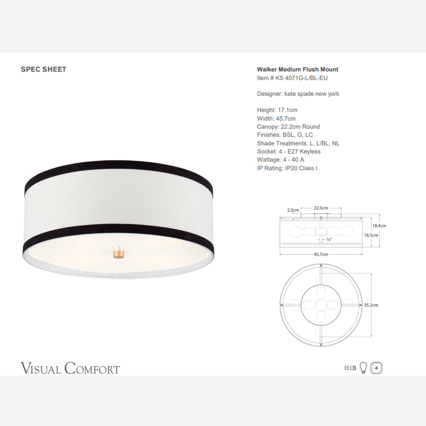 Kate Spade Walker Ceiling Pendant – Medium gallery detail image