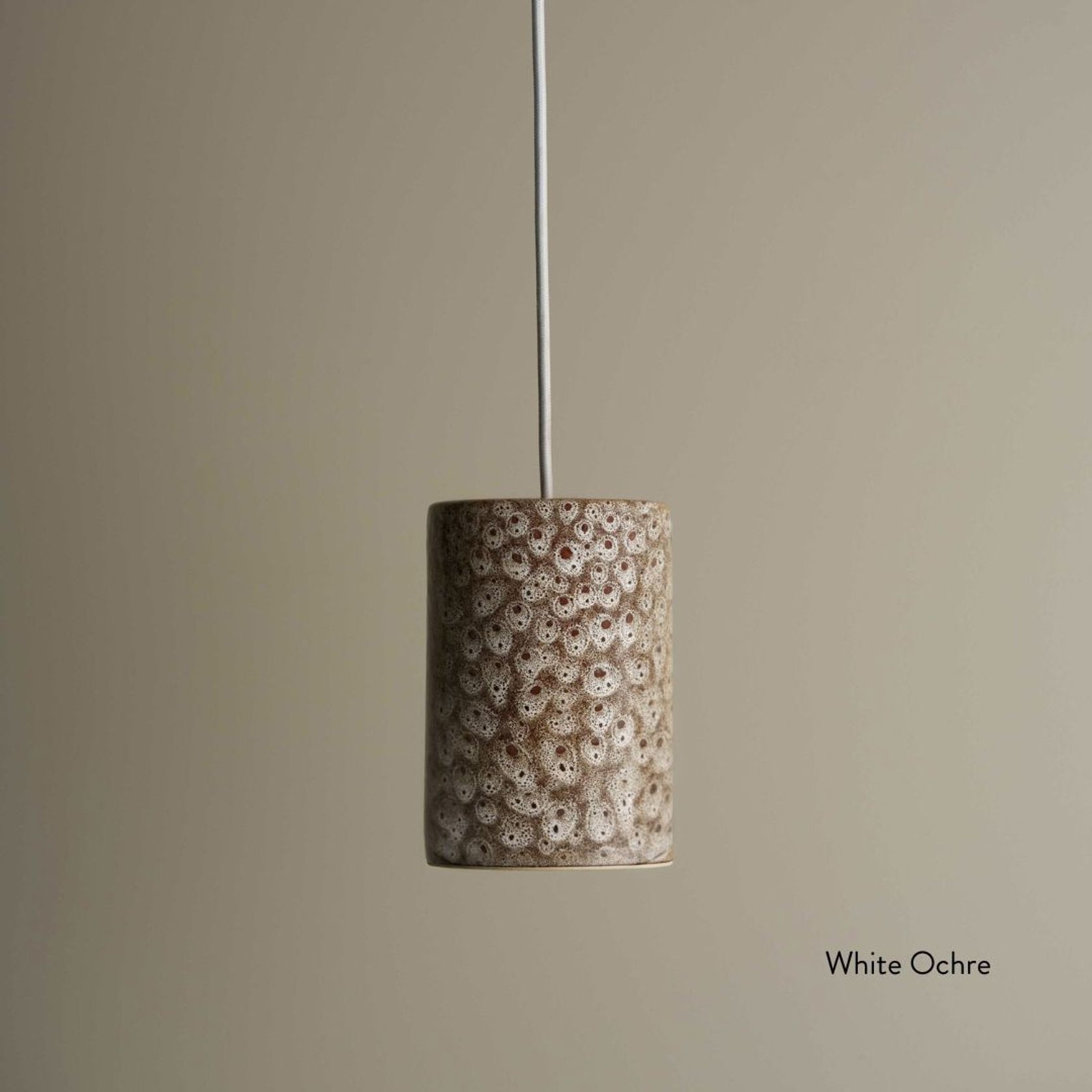 Ceramic Cylinder Pendant Light Small gallery detail image