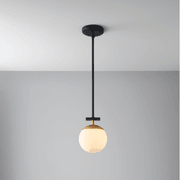 Johnson 1 Light Pendant in Aged Gold & Black gallery detail image