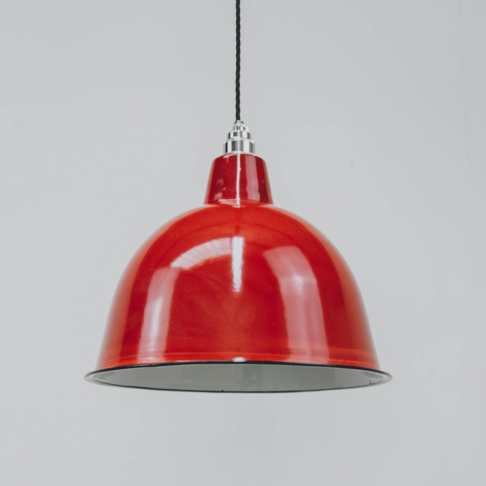 Modern Cloche Red Pendant Light gallery detail image
